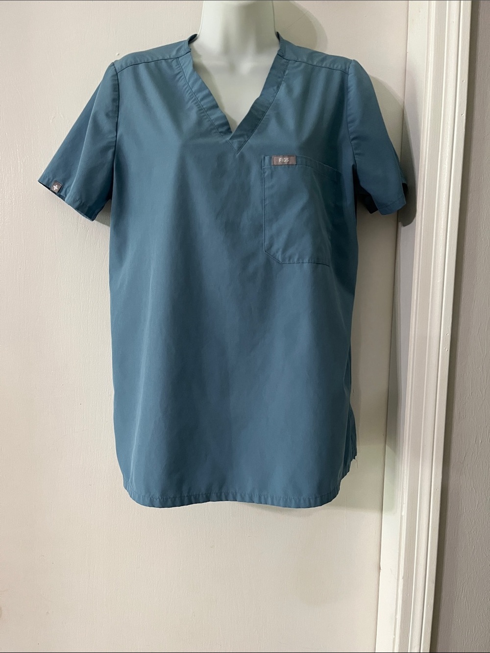 FIGS Slate Blue V-Neck Scrub Top